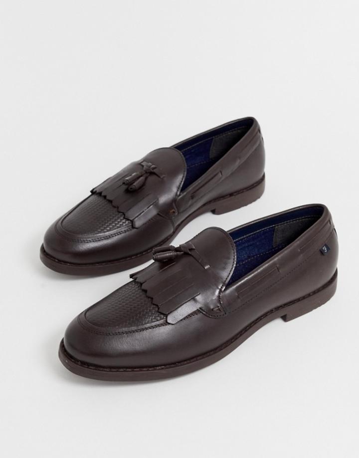 Farah Leather Tassel Loafer In Brown