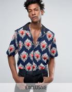 Reclaimed Vintage Inspired X Romeo & Juliet Revere Reg Fit Shirt In Navy - Navy