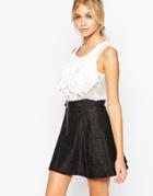 Hedonia Pip Top With Ragged Frill - White