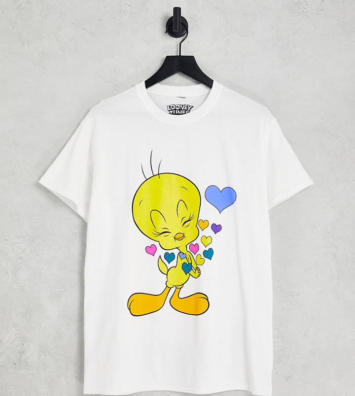 Reclaimed Vintage Inspired Tweety Bird Licensed T-shirt In White
