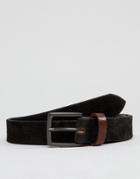 Peter Werth Brown Suede Belt With Contrast Keeper - Brown