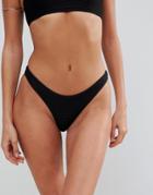 Lepel London Ribbed High Leg Bikini Bottom - Black