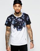 Religion T-shirt With Yoke Skull Print - White