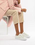 Fred Perry B721 Leather Sneakers With Rose Gold Trim - White