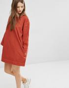 Waven Eira Denim Shift Dress - Orange