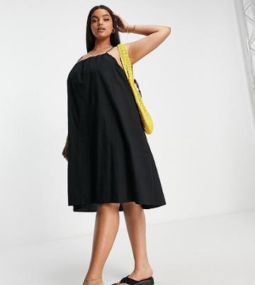 Lola May Plus Cami Swing Dress In Black