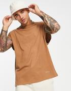 Bershka Worker Oversized T-shirt In Brown