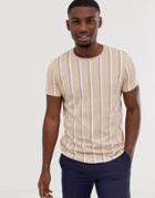 Esprit T-shirt With Vertical Stripe In Pink - Pink