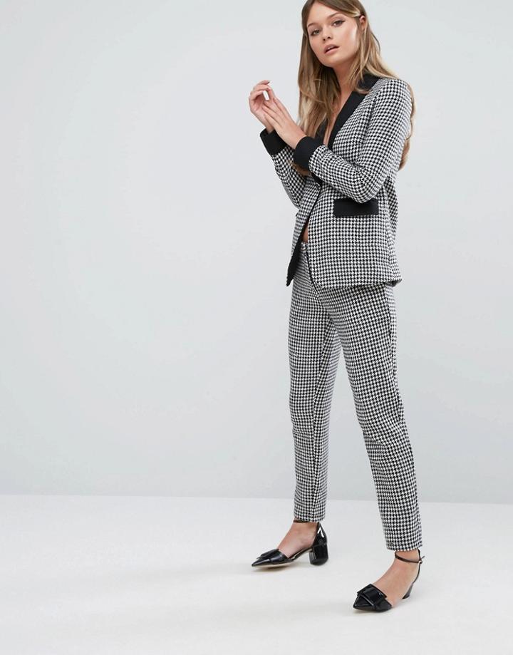 Fashion Union Houndstooth Cigarette Pant Co-ord - Multi