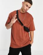 River Island Oversized T-shirt With Print In Orange
