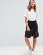 Selected Radia Modal Wrap Skirt - Black