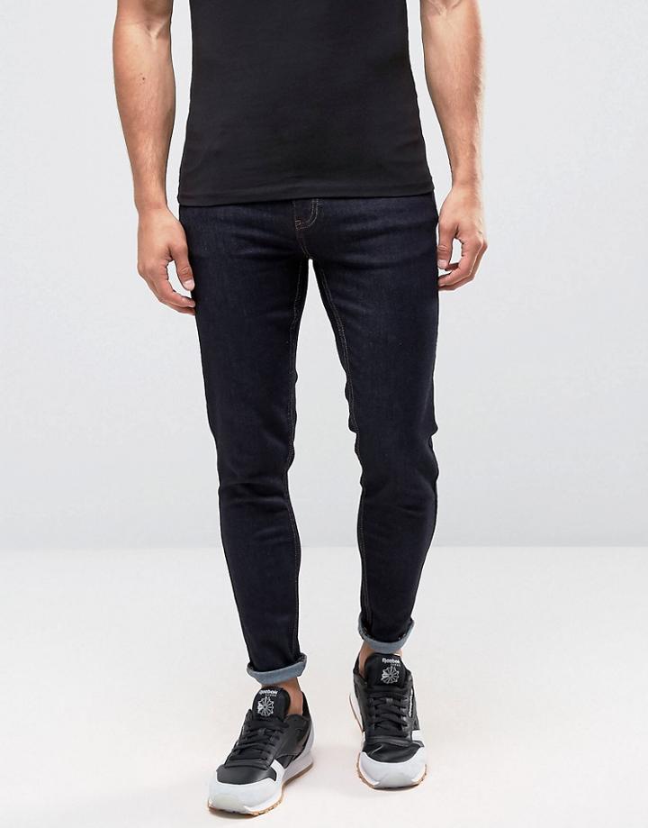 Farah Super Skinny Jeans In Rinse Stretch - Blue