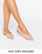 Asos Liana Pointed Ballet Flats - Pink