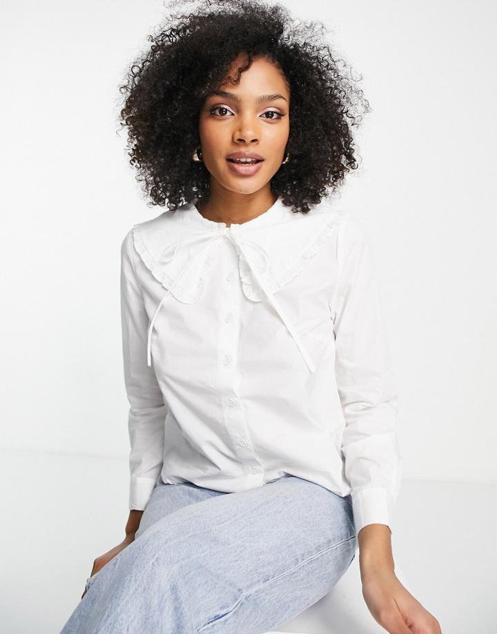 Nobody's Child Oversized Tie Blouse In White