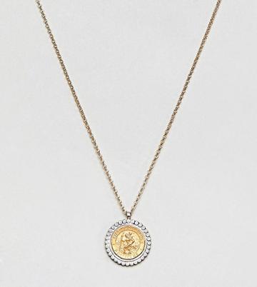 Dogeared Gold & Silver Plated St Christopher Medallion Necklace - Gold