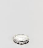 Designb Silver Band Ring With Black Studs Exclusive To Asos - Silver