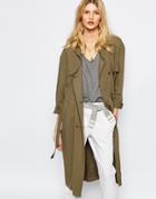 Sessun Trench Coat In Khaki - Kaki