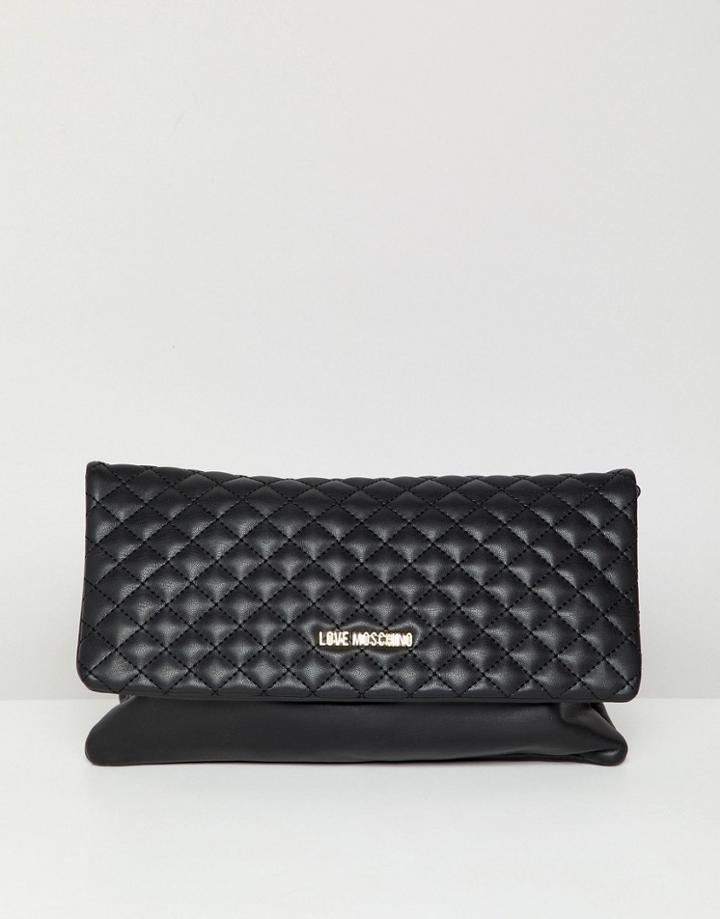 Love Moschino Quilted Logo Chain Bag - Black