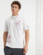 River Island Fade Back Print T-shirt In White