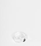 Asos Design Curve Plastic Ring With Ying Yang In Clear Plastic