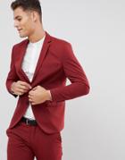 Selected Homme Red Suit Jacket In Skinny Fit - Red