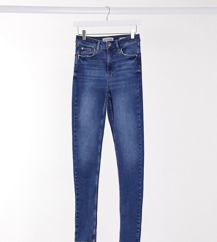 New Look Tall Lift And Shape Skinny Jean In Mid Blue-blues
