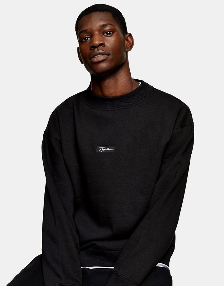 Topman Signature Badge Sweat In Black