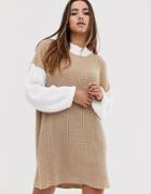 In The Style Color Block Sweater Dress - Multi