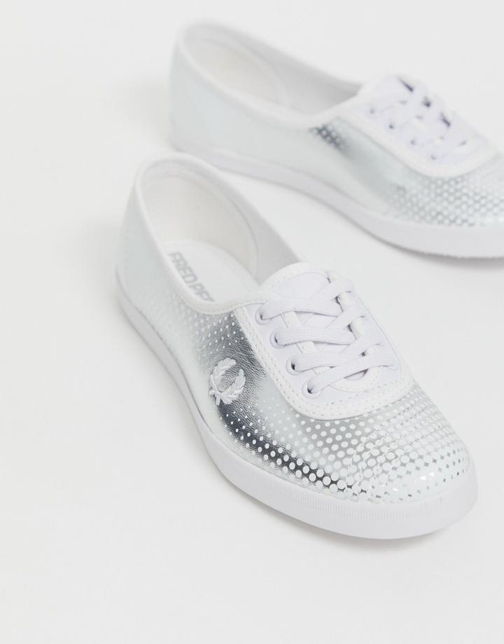 Fred Perry Aubery Printed Leather Sneaker-white