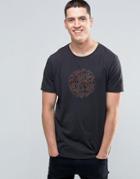 Pretty Green T-shirt With Paisley Logo Print In Slim Fit Dark Gray - Gray