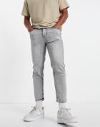 New Look Slim Crop Jeans In Mid Gray-grey