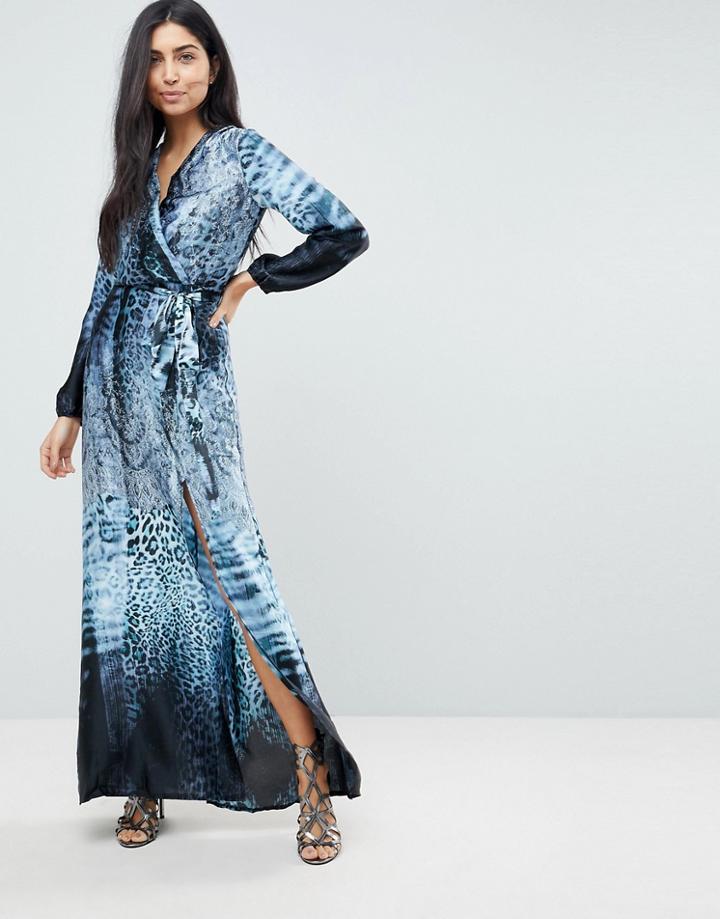 Jessica Wright Tie Dye Maxi Dress With Thigh High Split - Multi