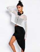 Hoxton Haus Millie Crop Sweater - White