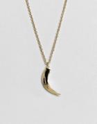 Orelia Gold Plated Tusk Layering Pendant Necklace - Gold
