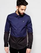 Farah Shirt With Color Block Slim Fit - Ink