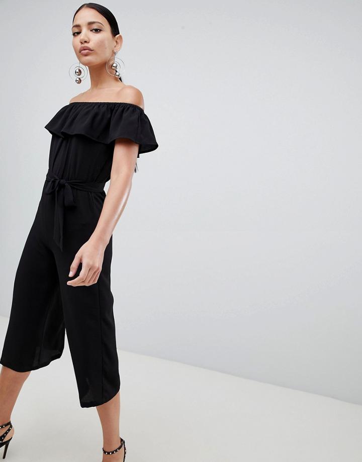 Lipsy Bardot Frill Culotte Jumpsuit - Multi