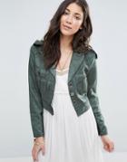 Raga No Rules Suedette Jacket In Green - Green
