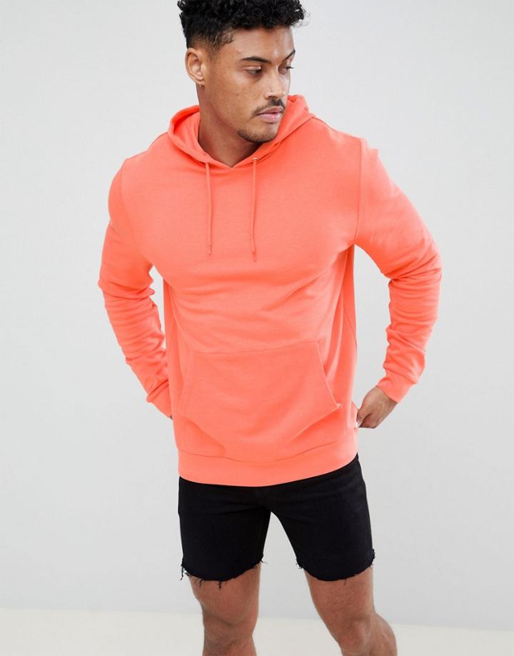 Asos Design Hoodie In Orange - Orange