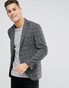 Selected Homme Slim Fit Checked Blazer - Navy