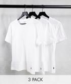 Polo Ralph Lauren 3 Pack Slim Fit T-shirt With Pony Logo In White