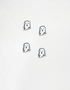Monki Halloween Ghost Stud Earrings - White