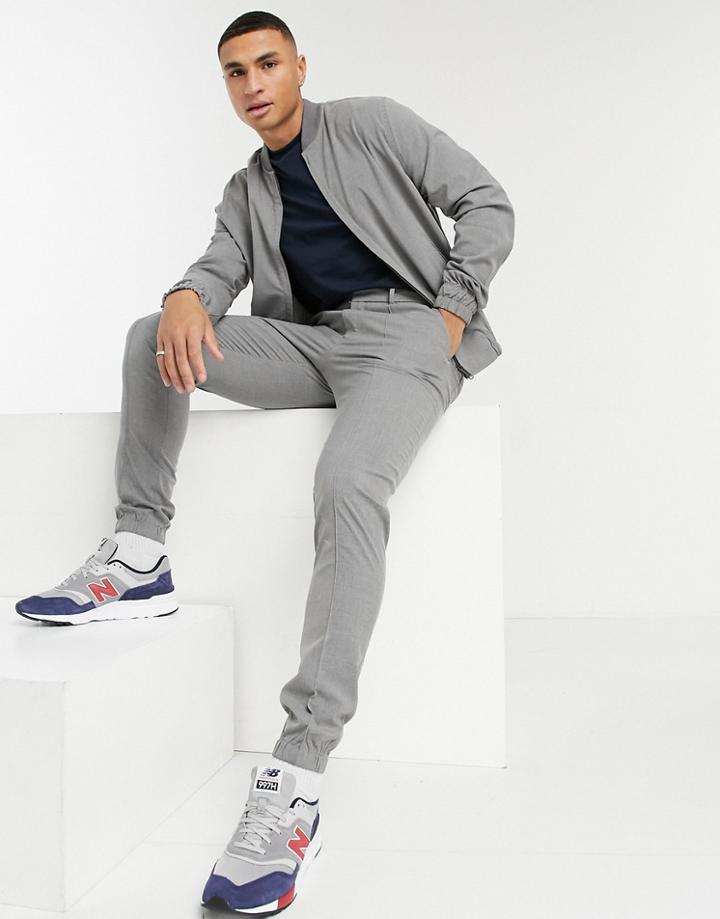 Asos Design Skinny Smart Sweatpants In Charcoal - Part Of A Set-grey