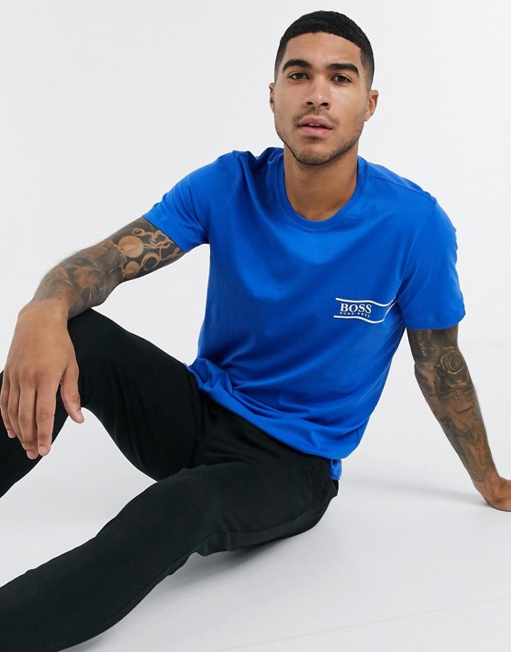 Boss Bodywear Logo T-shirt In Blue-blues