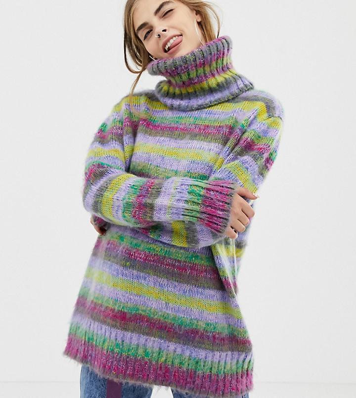 Collusion Space Dye Sweater With Roll Neck - Multi