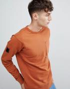 Pretty Green Crew Neck Sweat In Orange - Orange