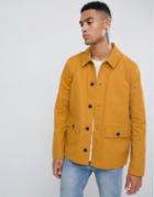 Asos Design Worker Jacket In Mustard - Yellow