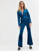 Asos Design Jersey Kick Flare Suit Pants In Velvet