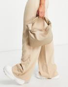 Svnx Satin Knot Handle Bag In Gray
