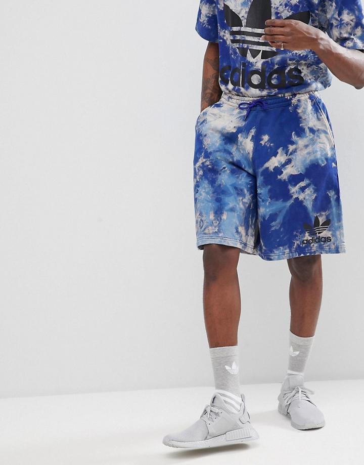 Adidas Originals Adicolor Tie-dye Shorts In Navy Cw1339 - Navy