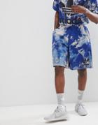 Adidas Originals Adicolor Tie-dye Shorts In Navy Cw1339 - Navy